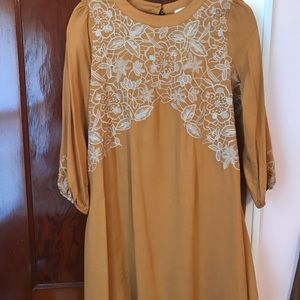 Yellow and white Dress